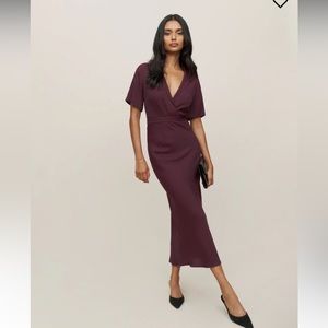 REFORMATION Danika Midi Dress prune NWOT medium